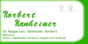 norbert manheimer business card